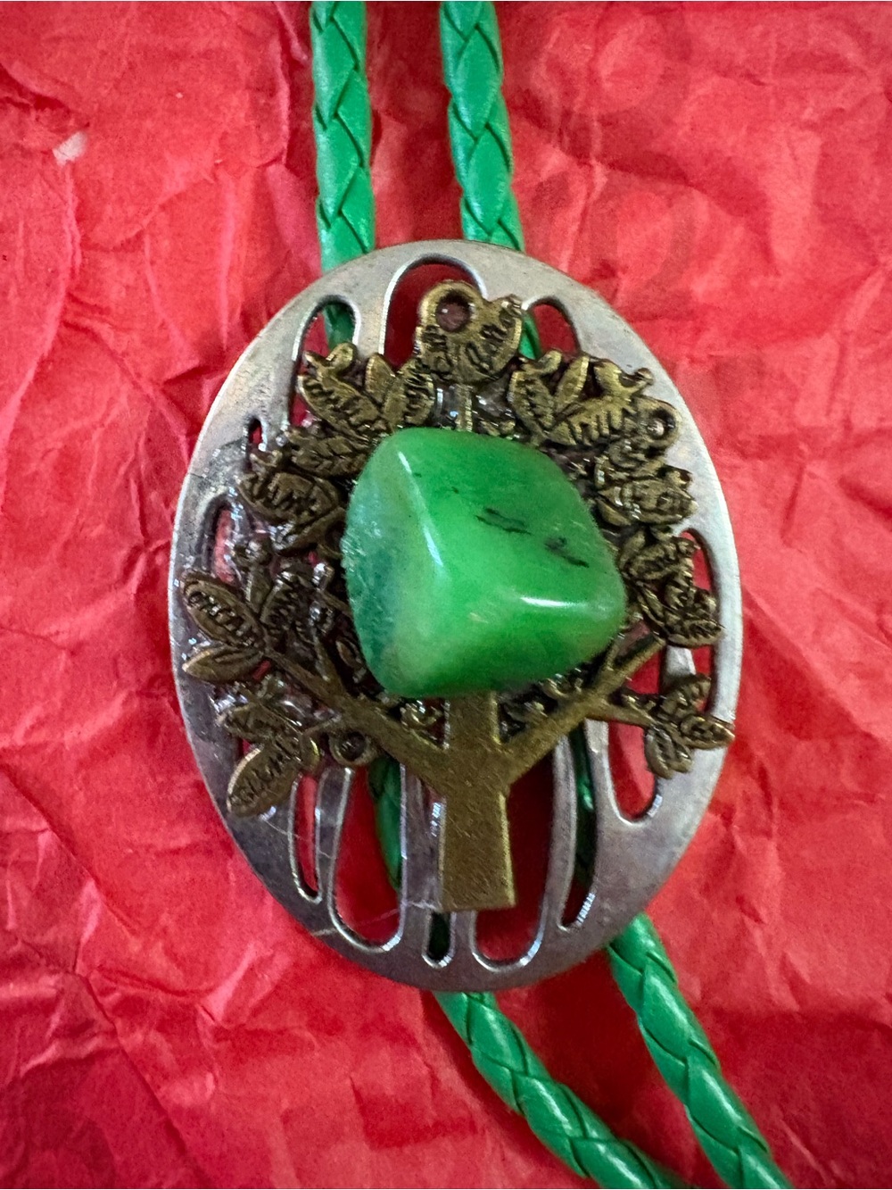 Green Tree Stone Bolo Tie - Women Jewelry